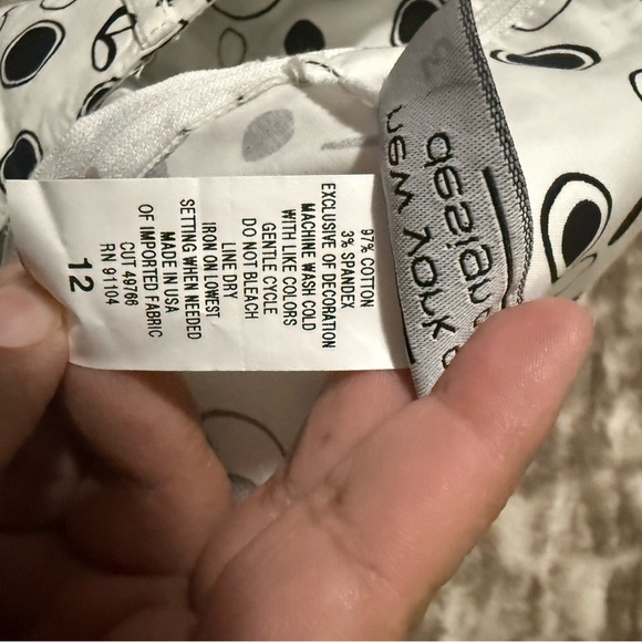 New York City Design Co. Black and White Knee-Length A-Line Skirt Size 12 - Picture 7 of 10